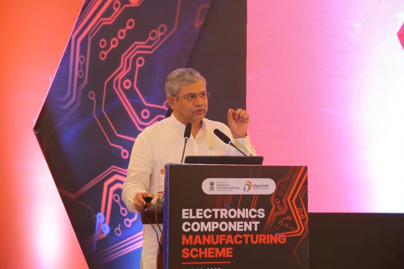 Union Minister Ashwini Vaishnaw Launches Guidelines and Portal for Electronics Component Manufacturing Scheme