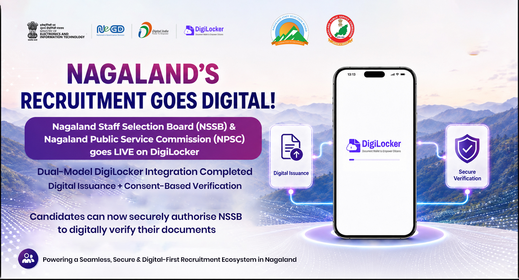 Nagaland Staff Selection Board Goes LIVE on DigiLocker for Consent-Based Document Verification